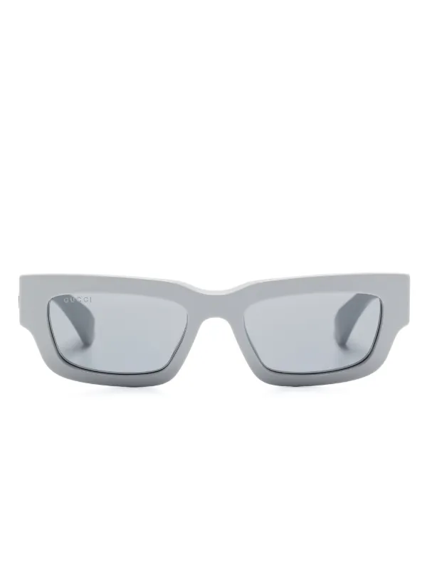 Gucci Eyewear スクエアフレーム サングラス | グレー | FARFETCH JP