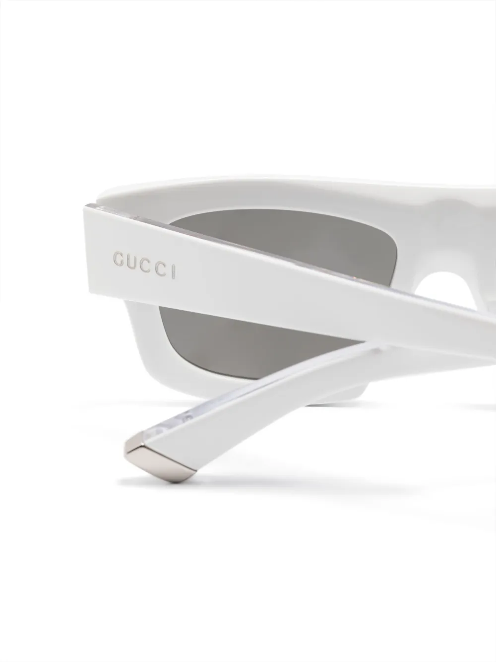 Gucci Eyewear Zonnebril met rechthoekig montuur Wit