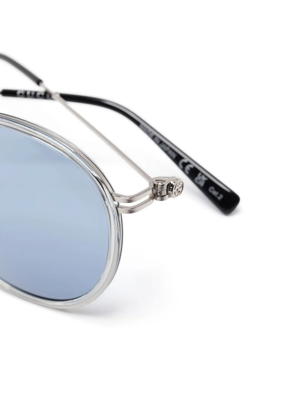 Gucci Eyewear Zonnebril met rond montuur Zilver