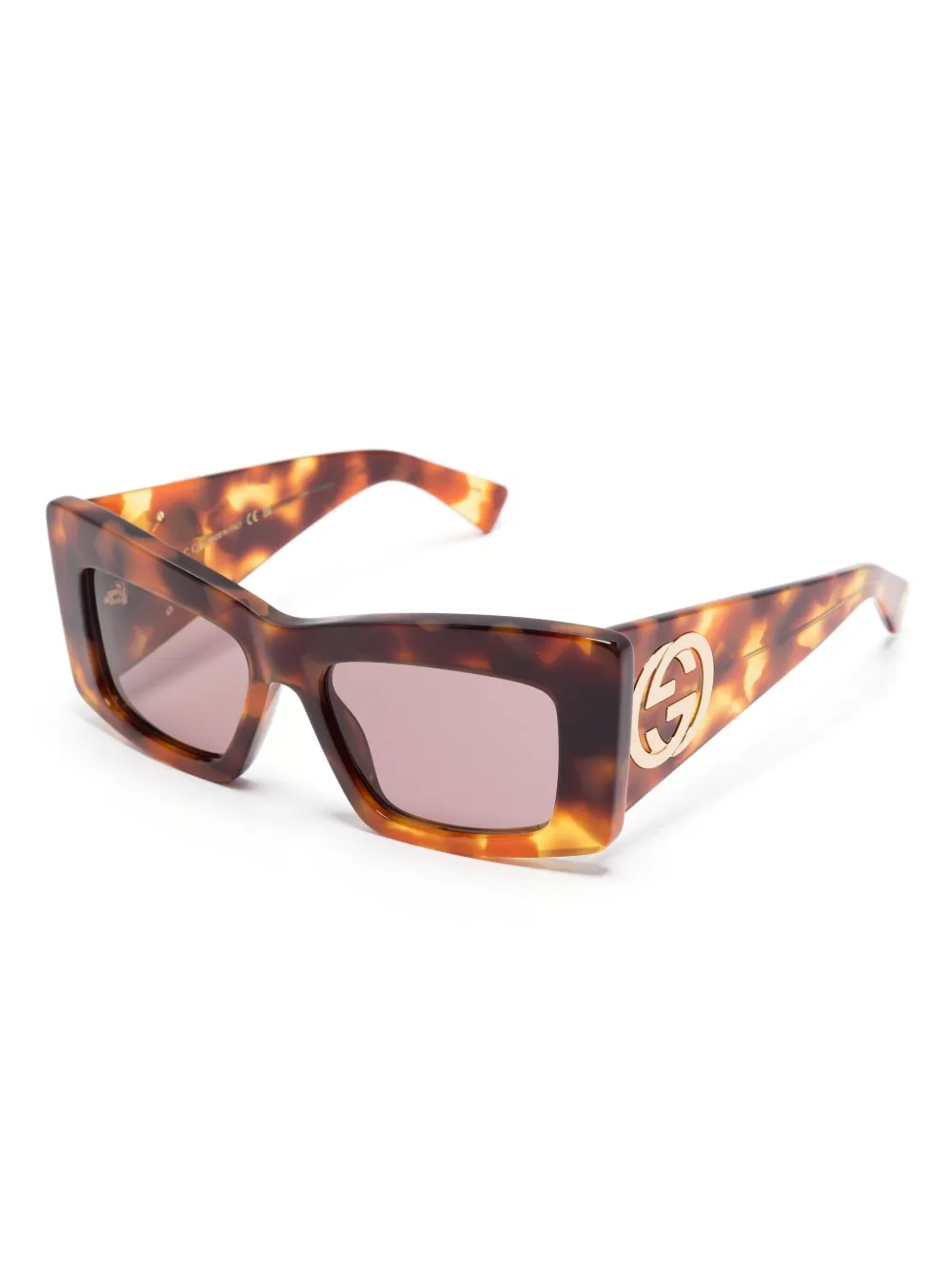 Gucci Eyewear Zonnebril met vierkant montuur Bruin
