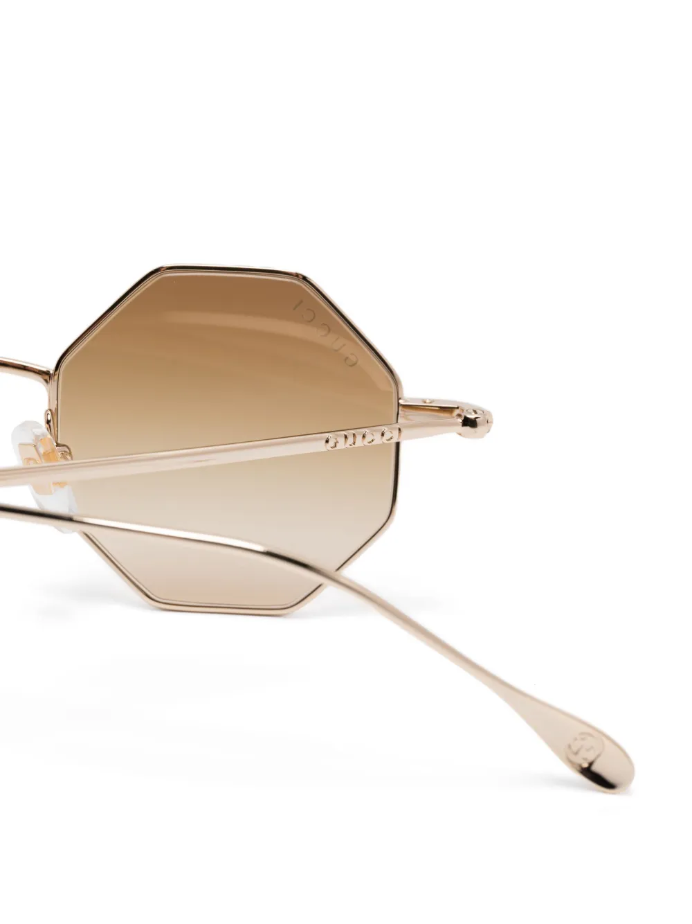 Gucci Eyewear Zonnebril met geometrisch montuur Goud