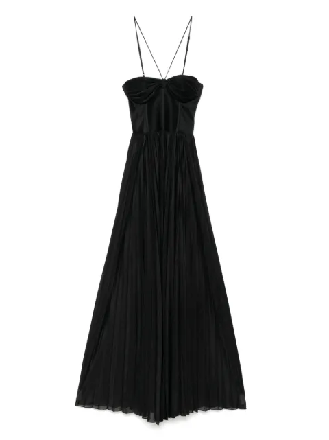 PINKO bustier pleated maxi dress