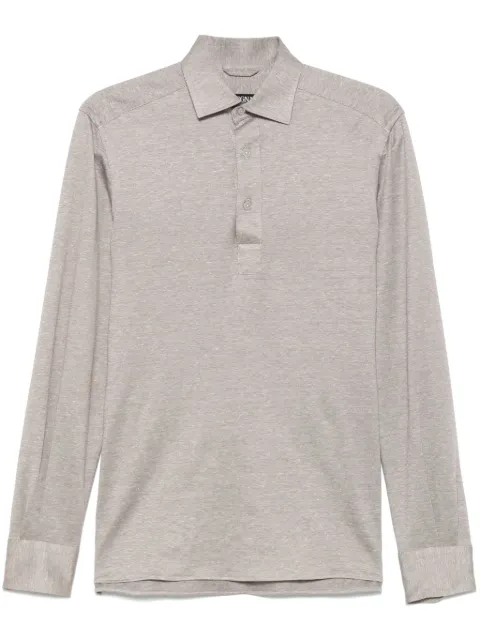 Zegna mélange-effect polo shirt