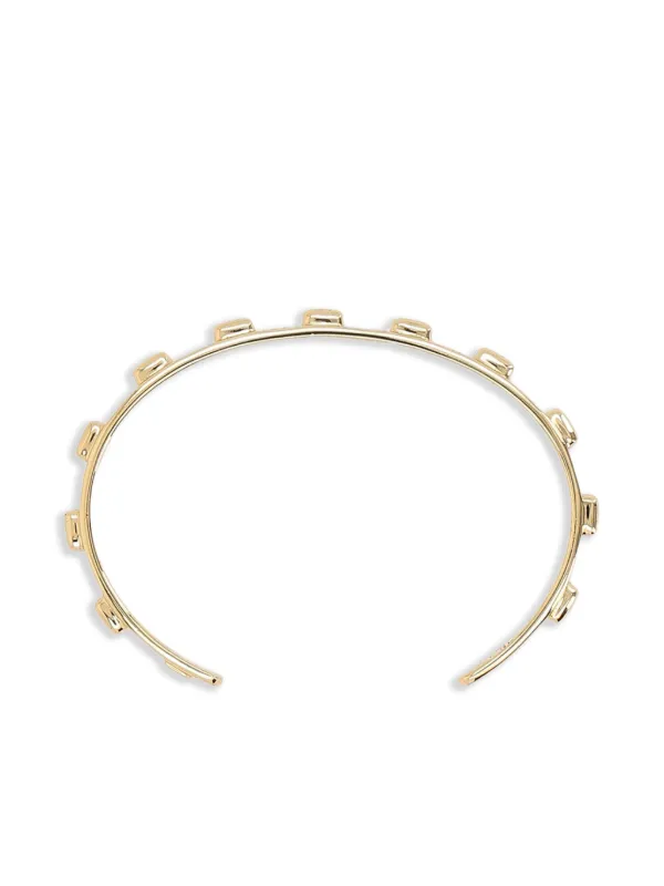 Federica Tosi Sophie Textured Cuff Bracelet | Gold | FARFETCH TW