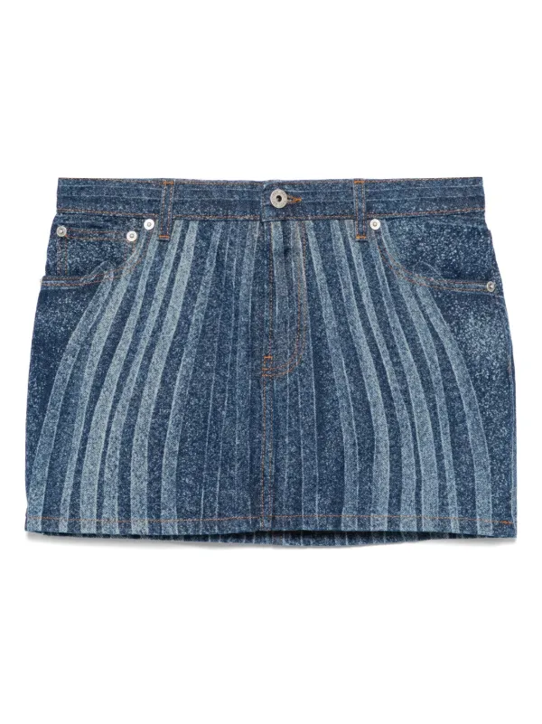 Jean Paul Gaultier Spiral-print Mini Skirt in Blue