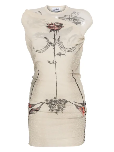 Jean Paul Gaultier vestido corto Tattoo Rose and Bird