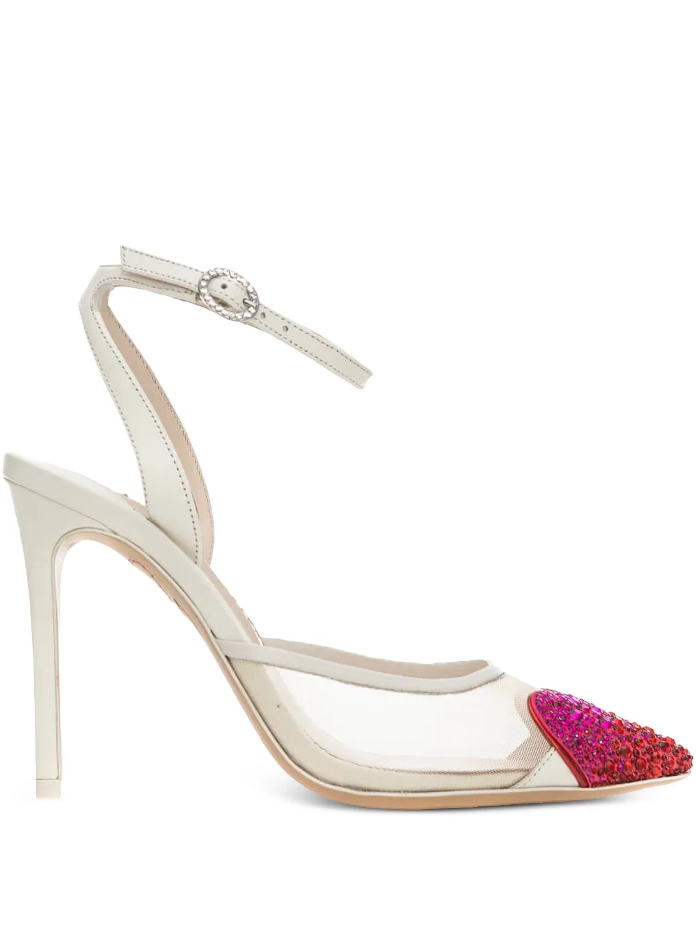 Sophia Webster crystal-embellished mesh pumps White