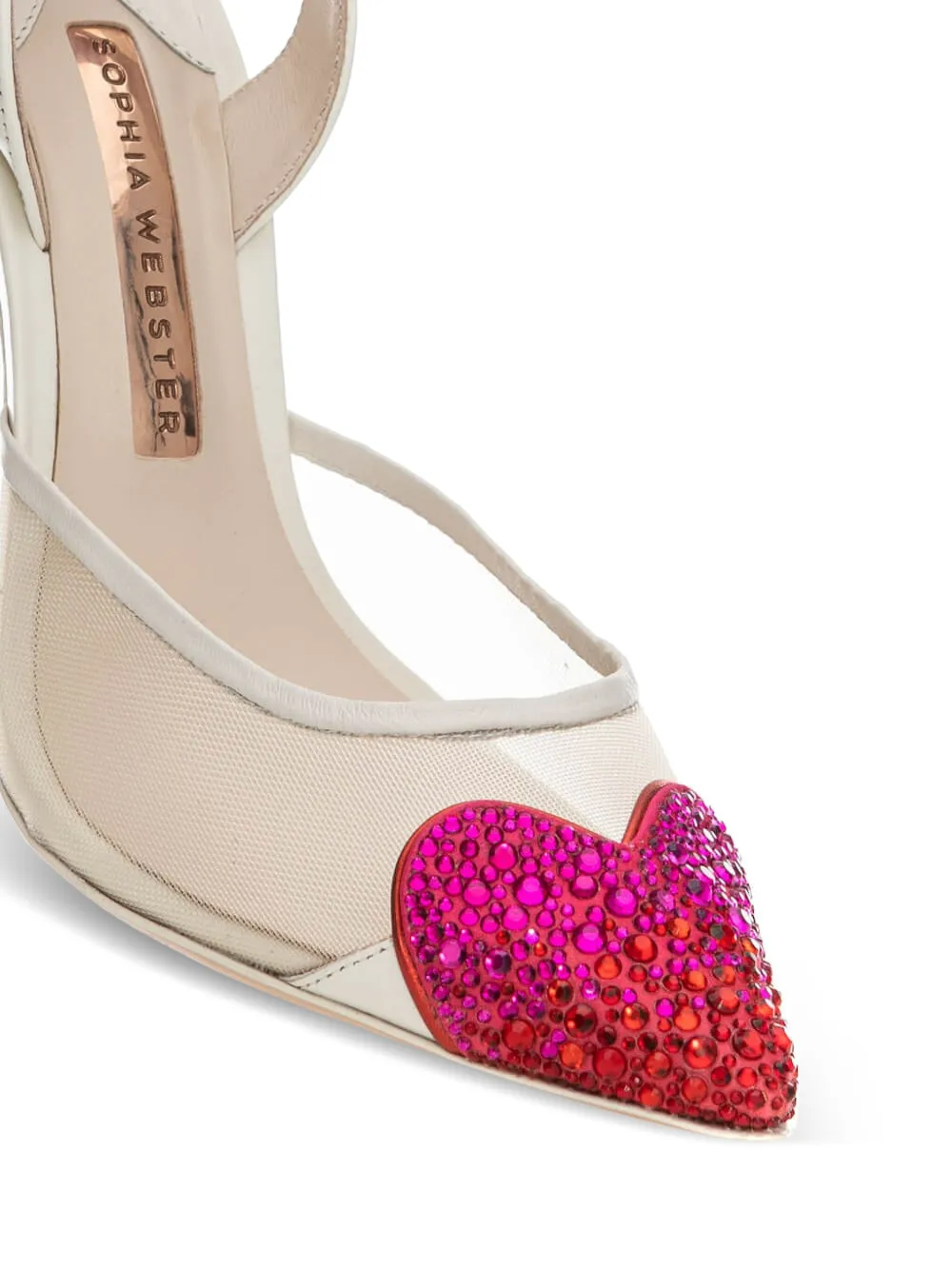 Sophia Webster crystal-embellished mesh pumps White