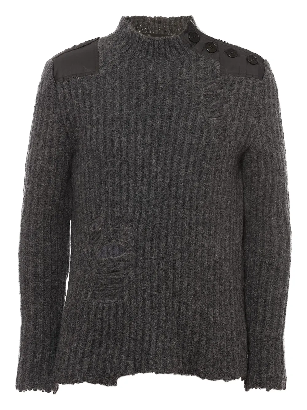 Stella McCartney Geribbelde gerafelde trui Grijs