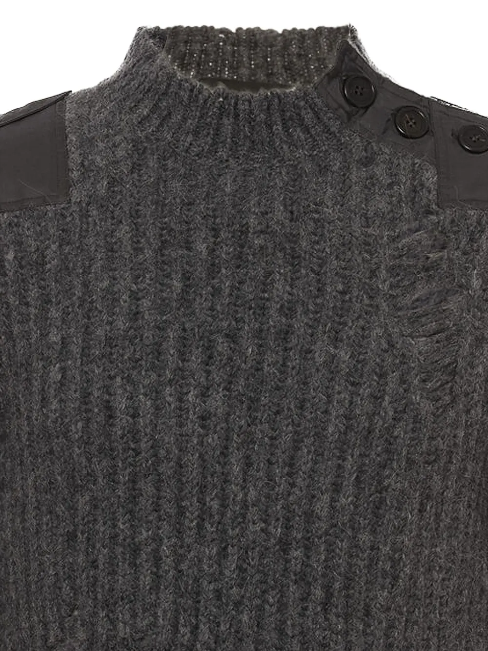 Stella McCartney Geribbelde gerafelde trui Grijs