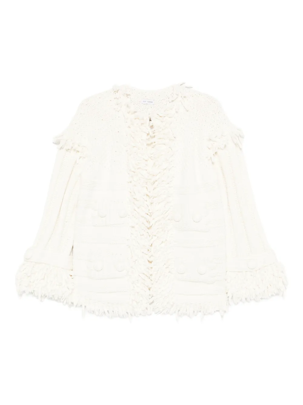 Judy Turner Orlando fringed cardigan - Bianco