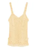 Judy Turner Daisy flower-strap crochet top - Yellow