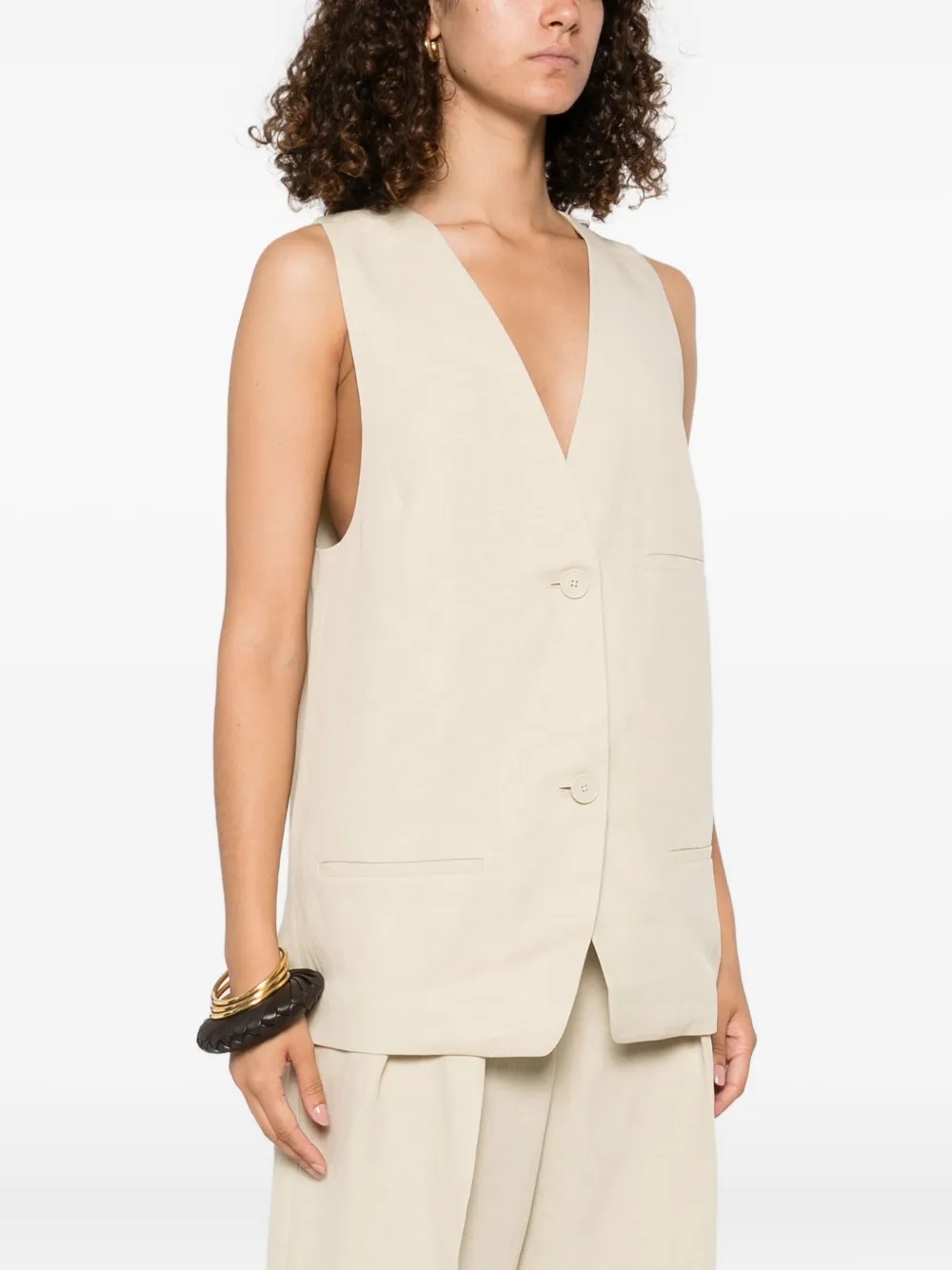 The Frankie Shop Melrose Waistcoat In Neutral