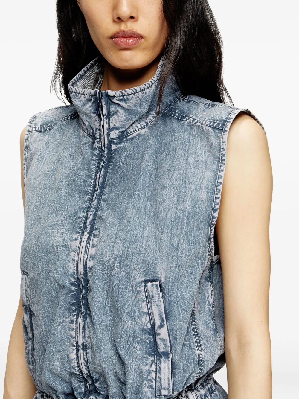 Diesel J-Annet mouwloze denim jumpsuit Blauw
