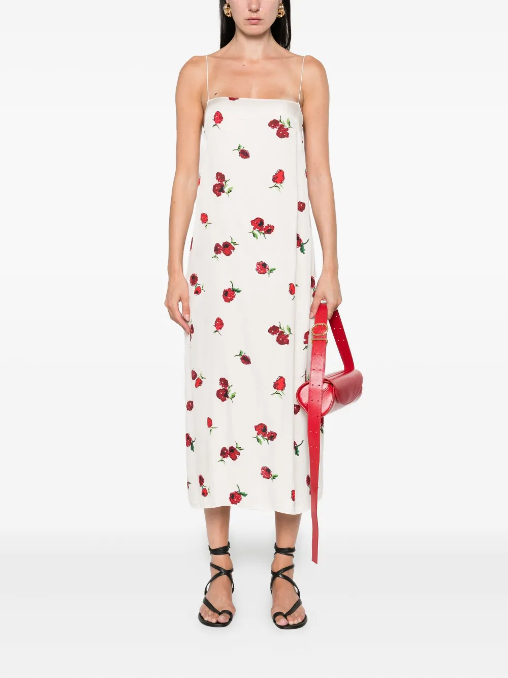 KHAITE floral-print dress Beige