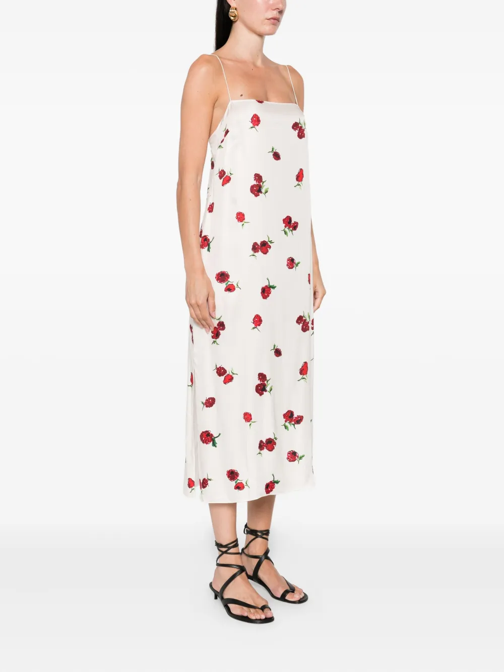 KHAITE floral-print dress Beige