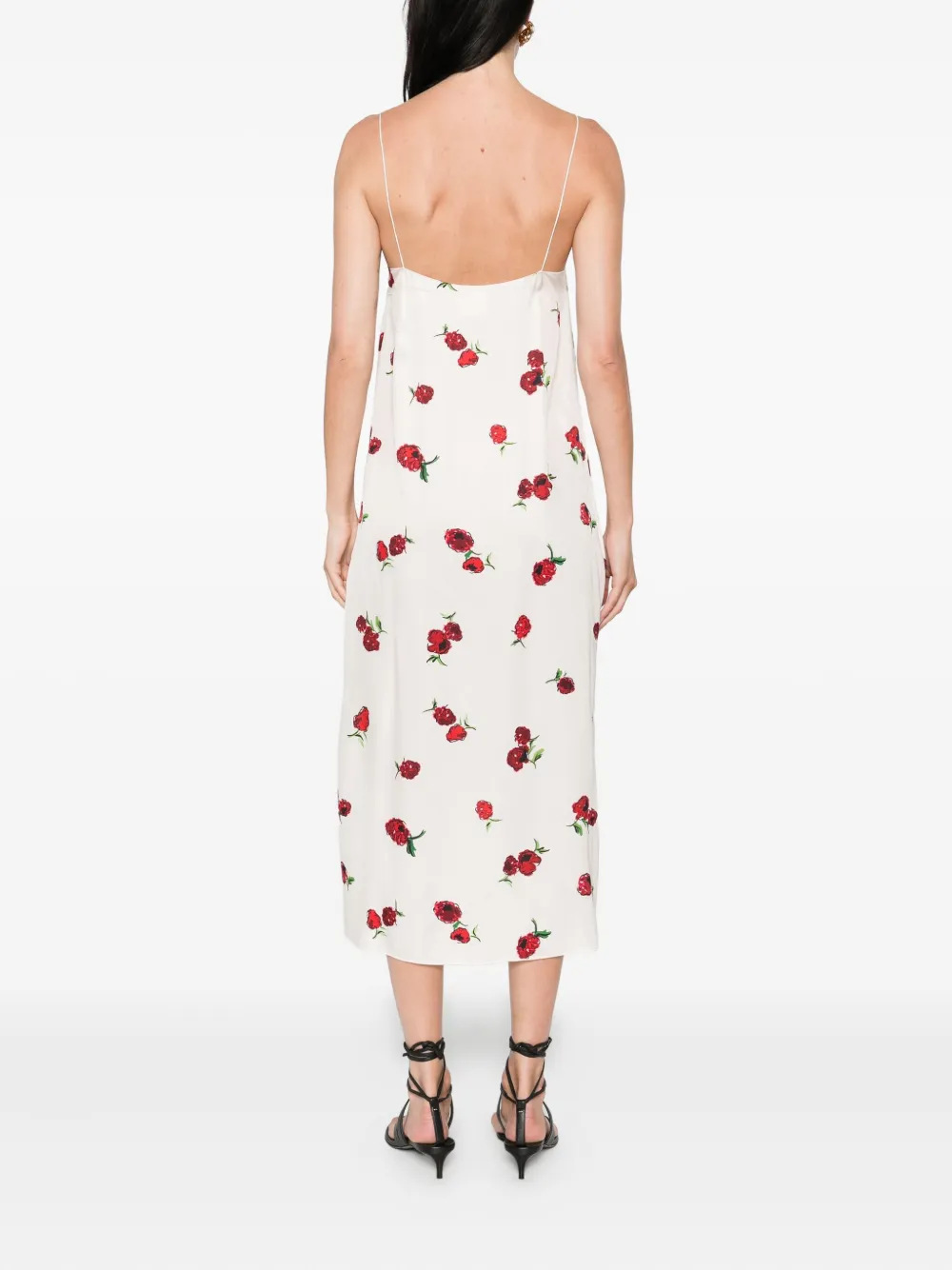 KHAITE floral-print dress Beige