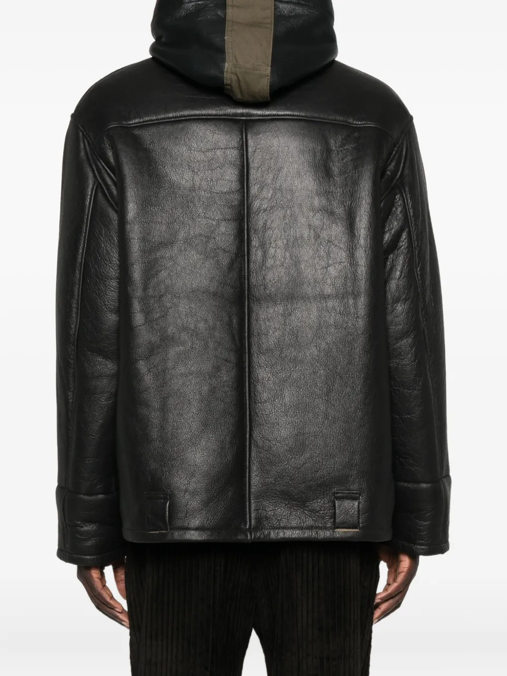 OUR LEGACY Blizzard leren jack met capuchon Zwart