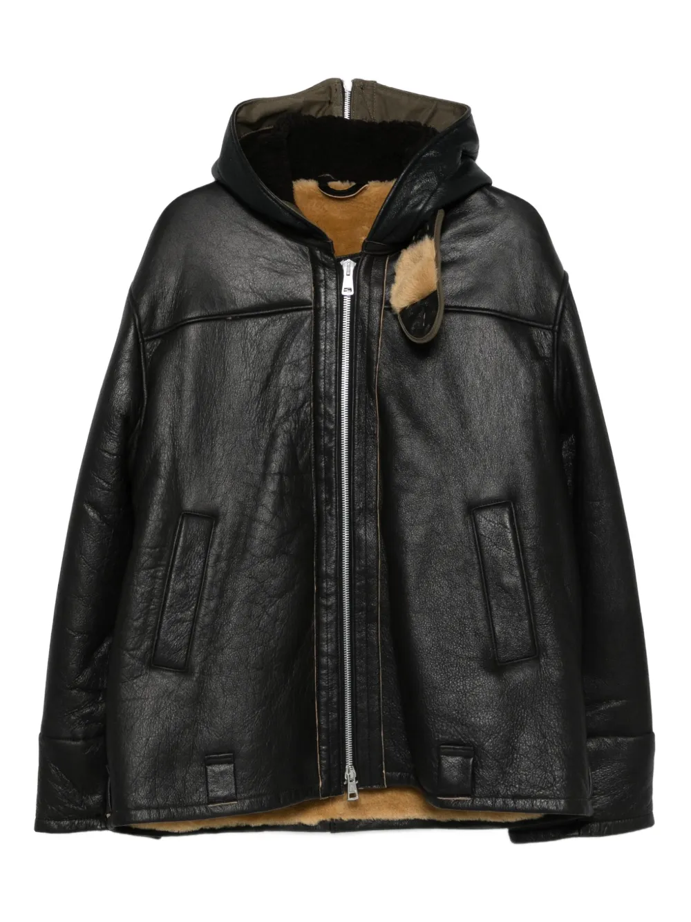 OUR LEGACY Blizzard hooded leather jacket | Black | Image 1