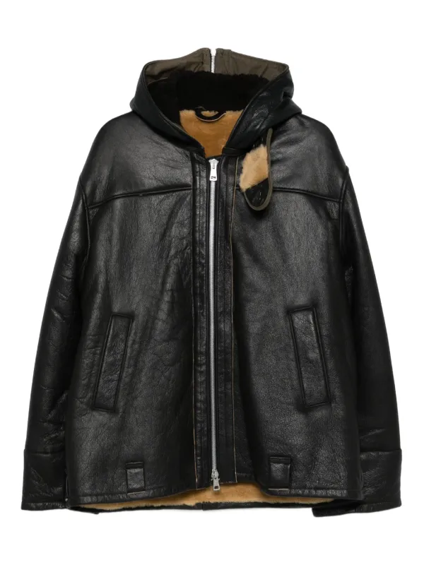 OUR LEGACY Blizzard フーデッド レザージャケット | ブラック