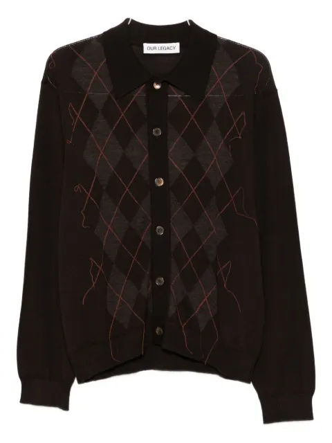 OUR LEGACY argyle-knit cardigan