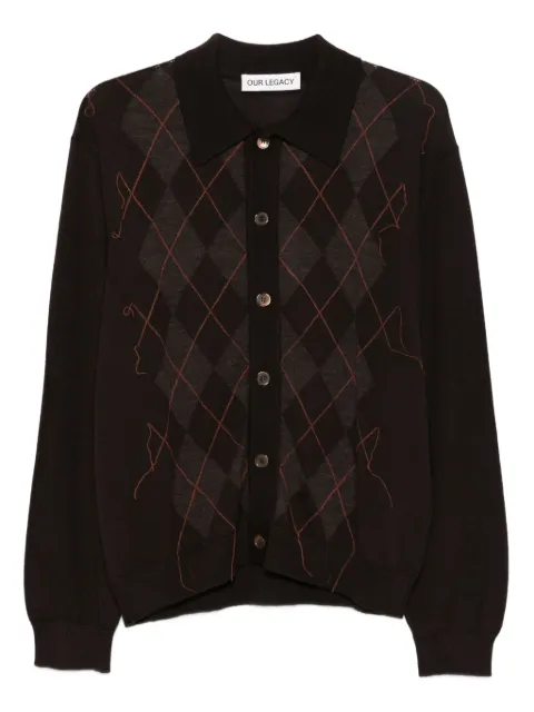 OUR LEGACY argyle-knit cardigan