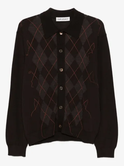 OUR LEGACY argyle-knit cardigan
