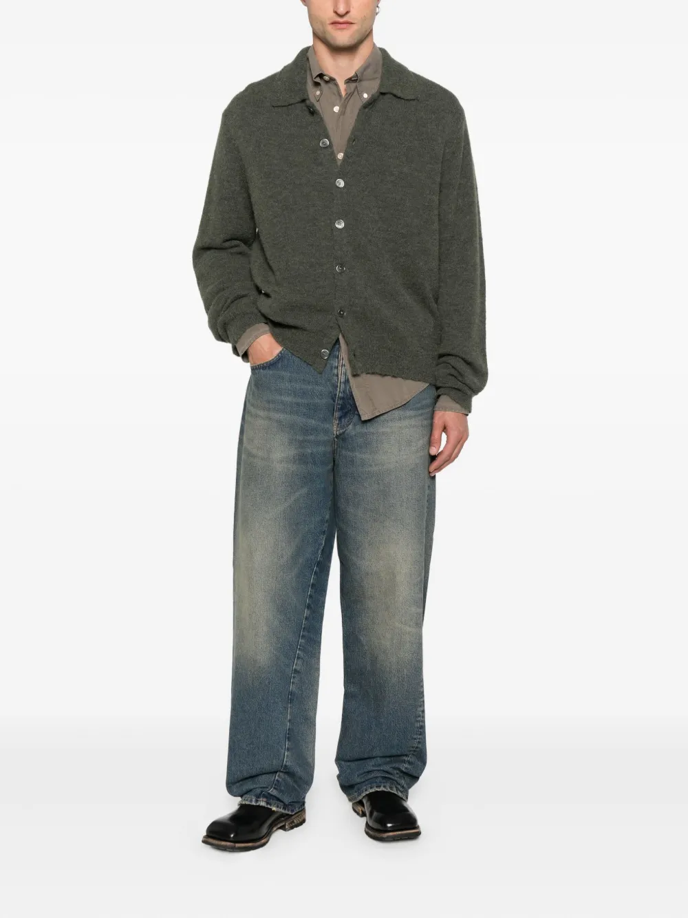 OUR LEGACY Vest van alpaca-wolmix Groen