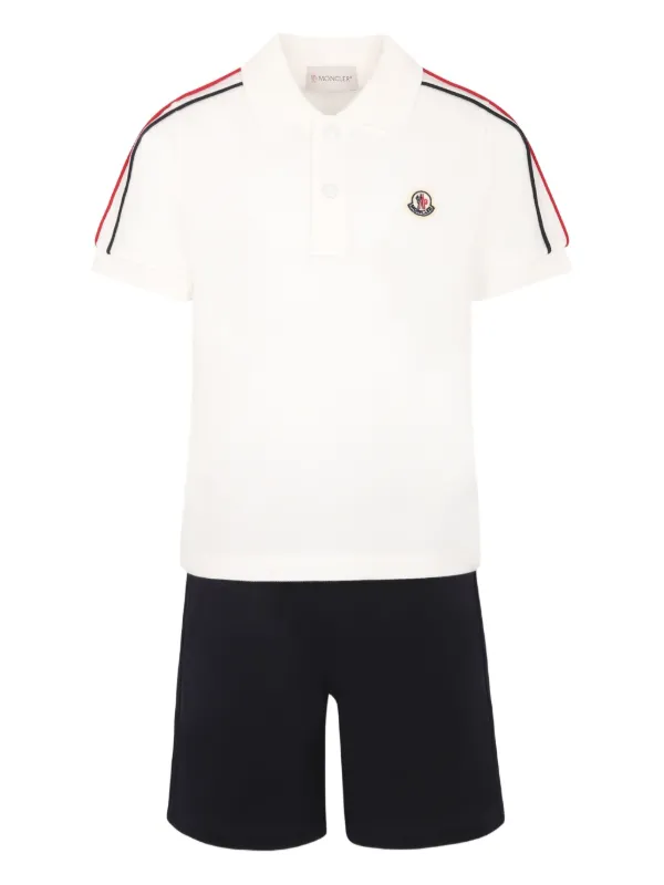 トップス MONCLER POLO RalphLauren set kids Moncler Enfant logo-patch Shorts And Polo Set | White | FARFETCH