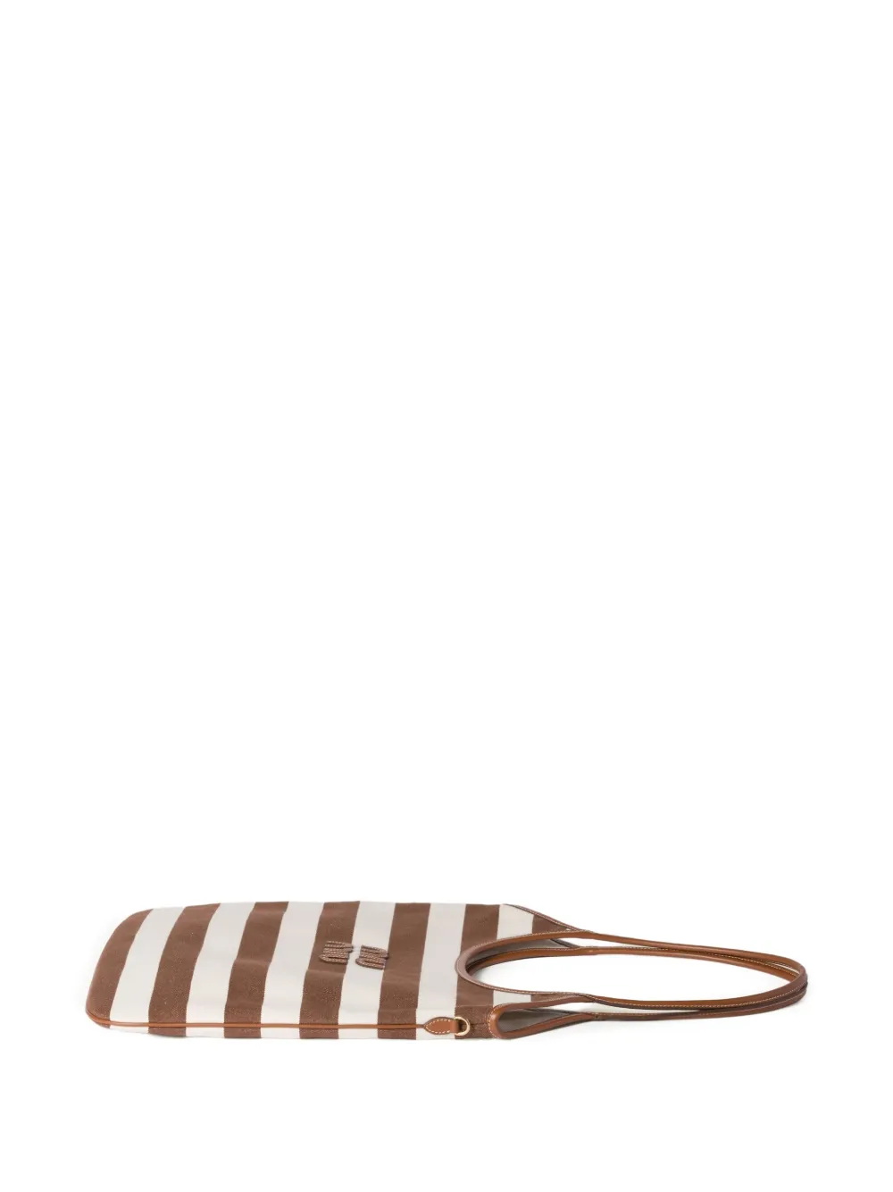 Miu Ivy gestreepte shopper Bruin