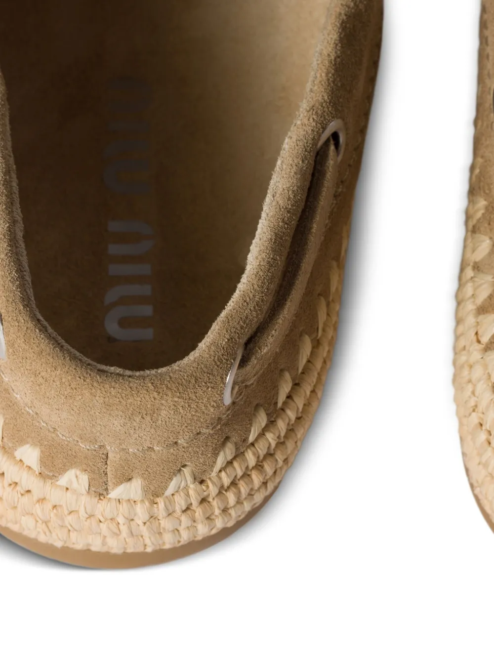 Miu Suède bootschoenen Beige