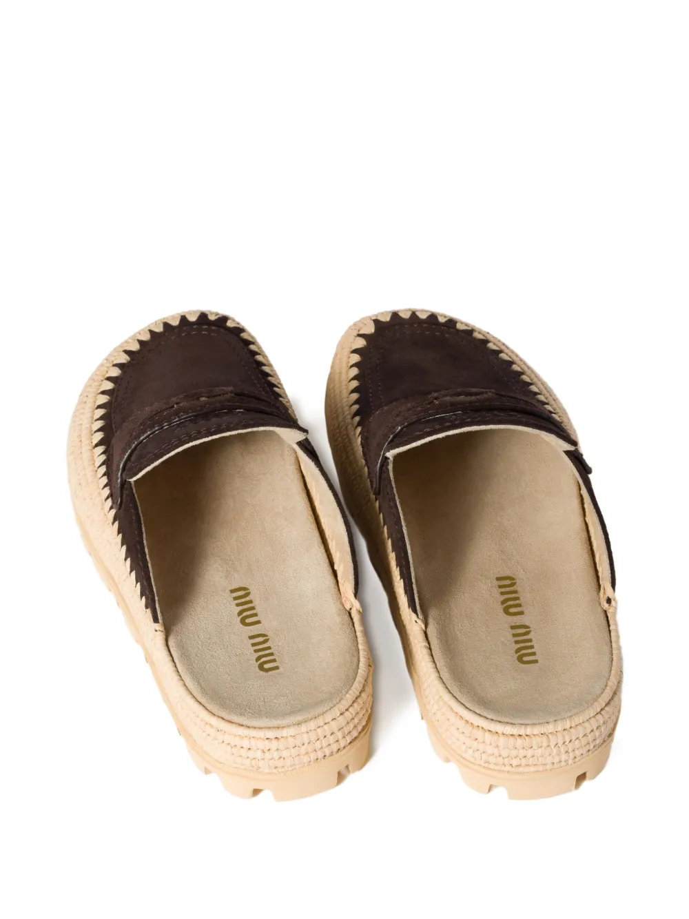 Miu suede slip-on mules Brown