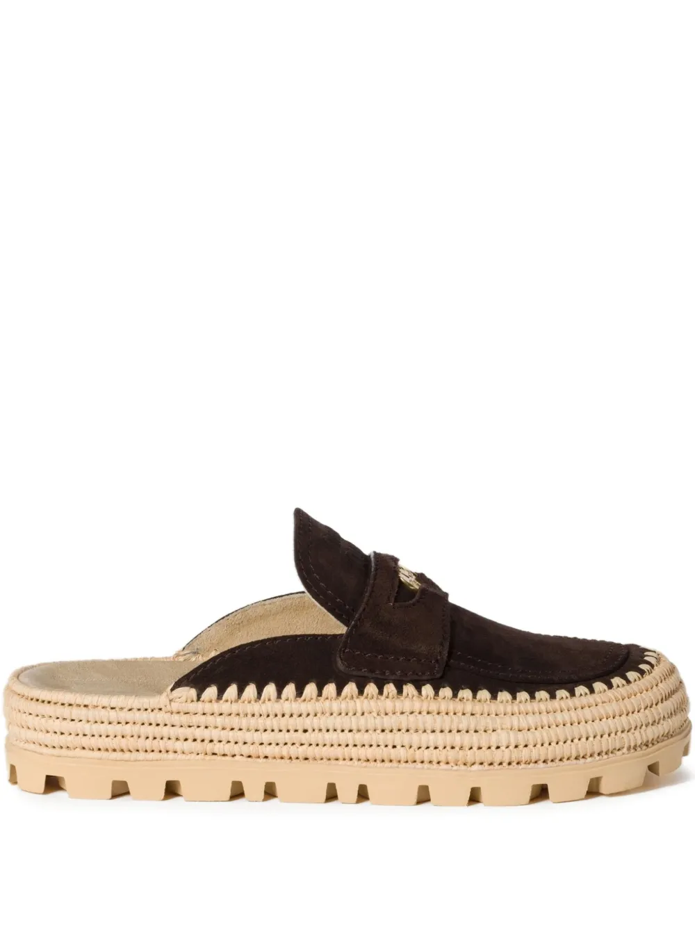 Miu suede slip-on mules Brown