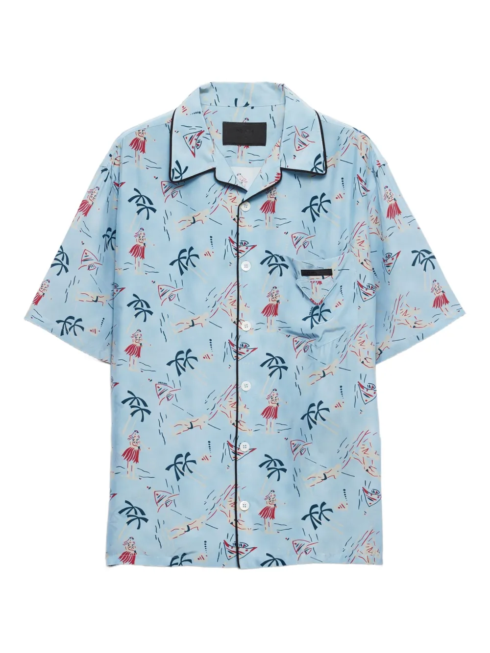 Prada Overhemd met bloemenprint Blauw