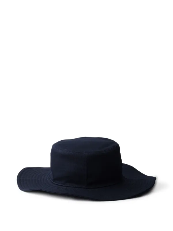 Prada wide-brimmed Drill Hat | Blue | FARFETCH