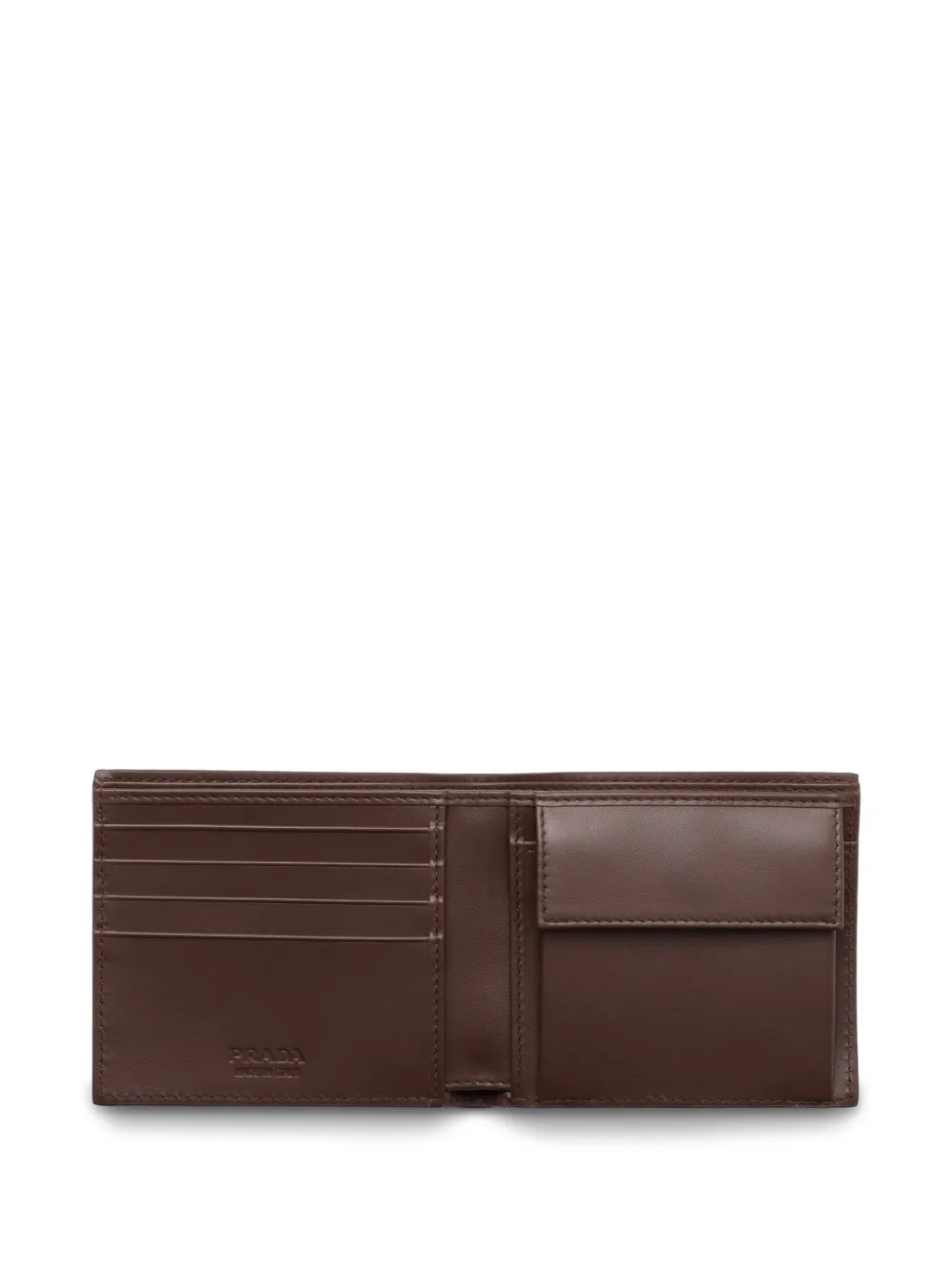 Prada Leren portemonnee Bruin