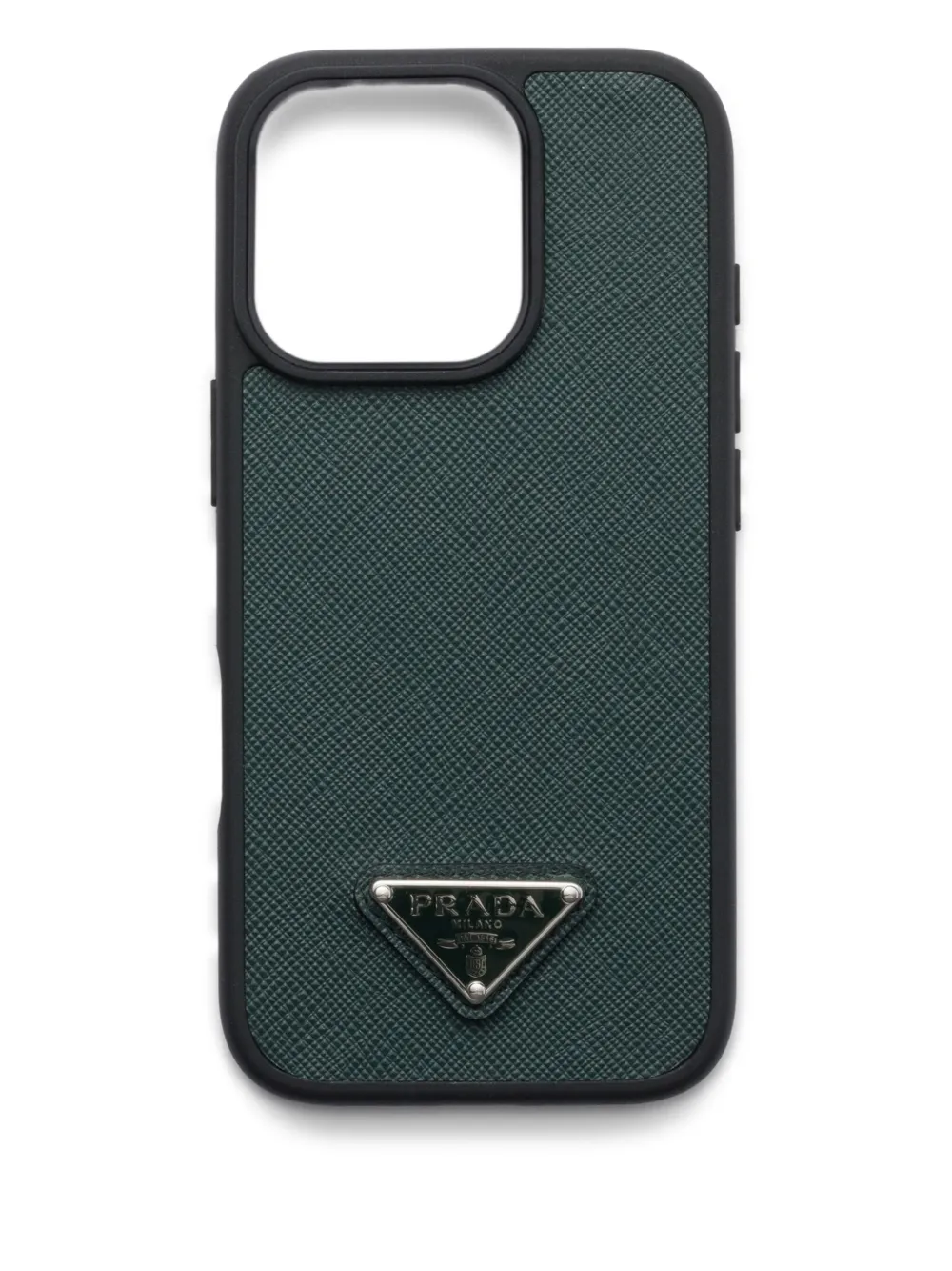 Prada Cover in pelle per iPhone 16 Pro - Verde