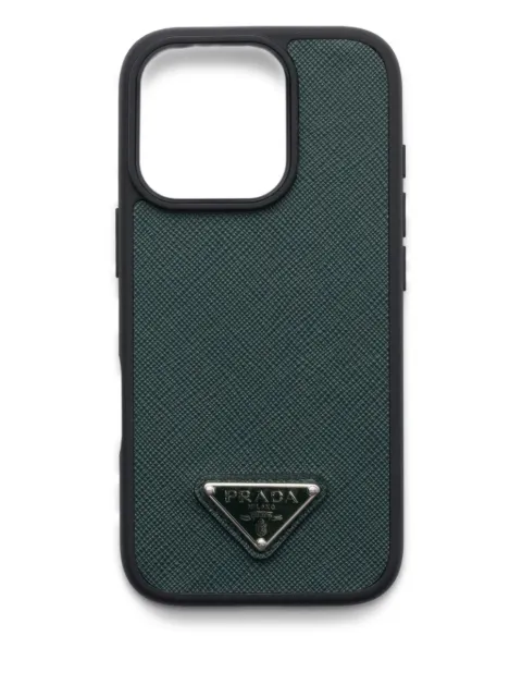 Prada coque d'iPhone 16 Pro en cuir