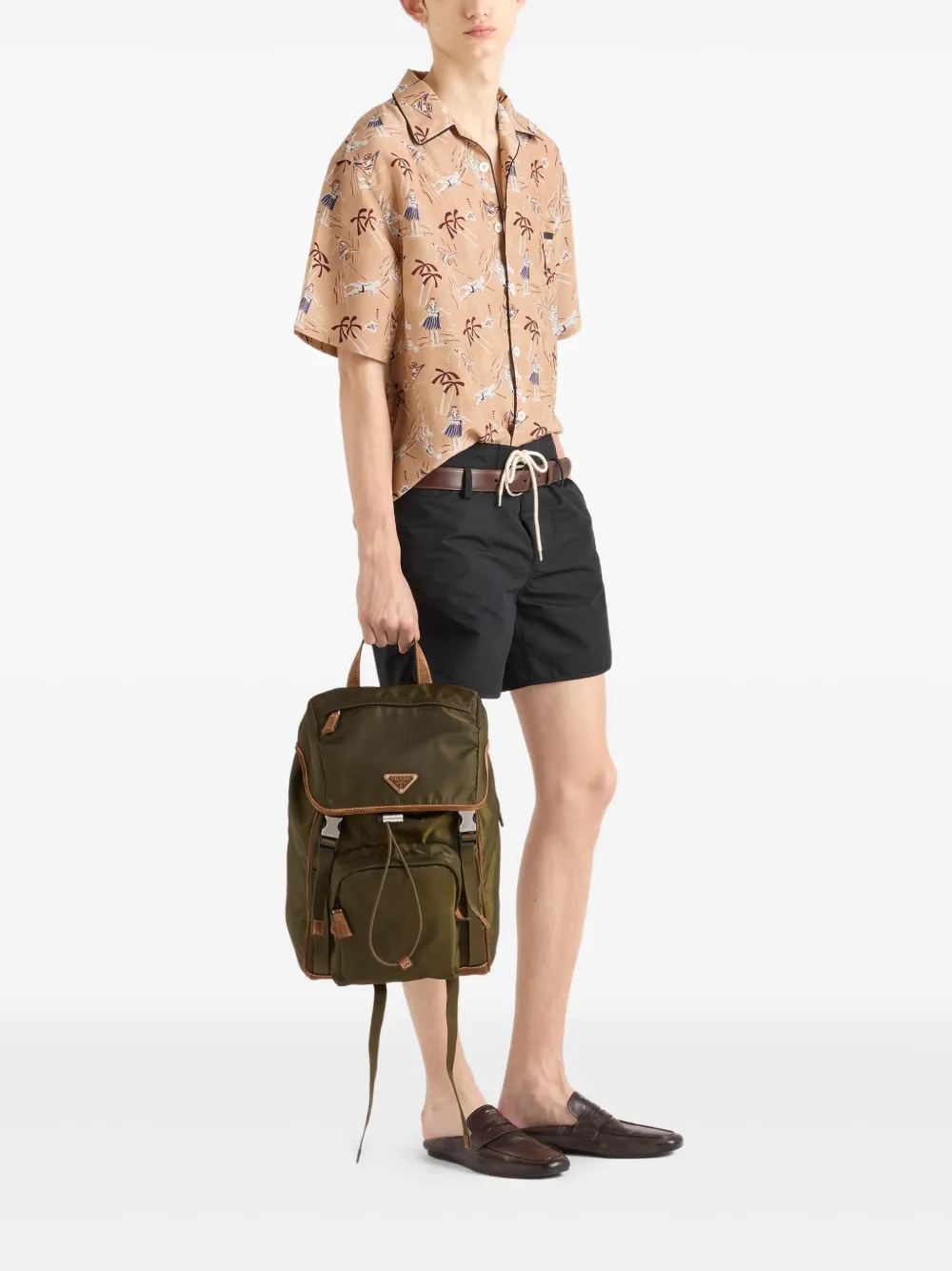Prada Overhemd met print - Beige