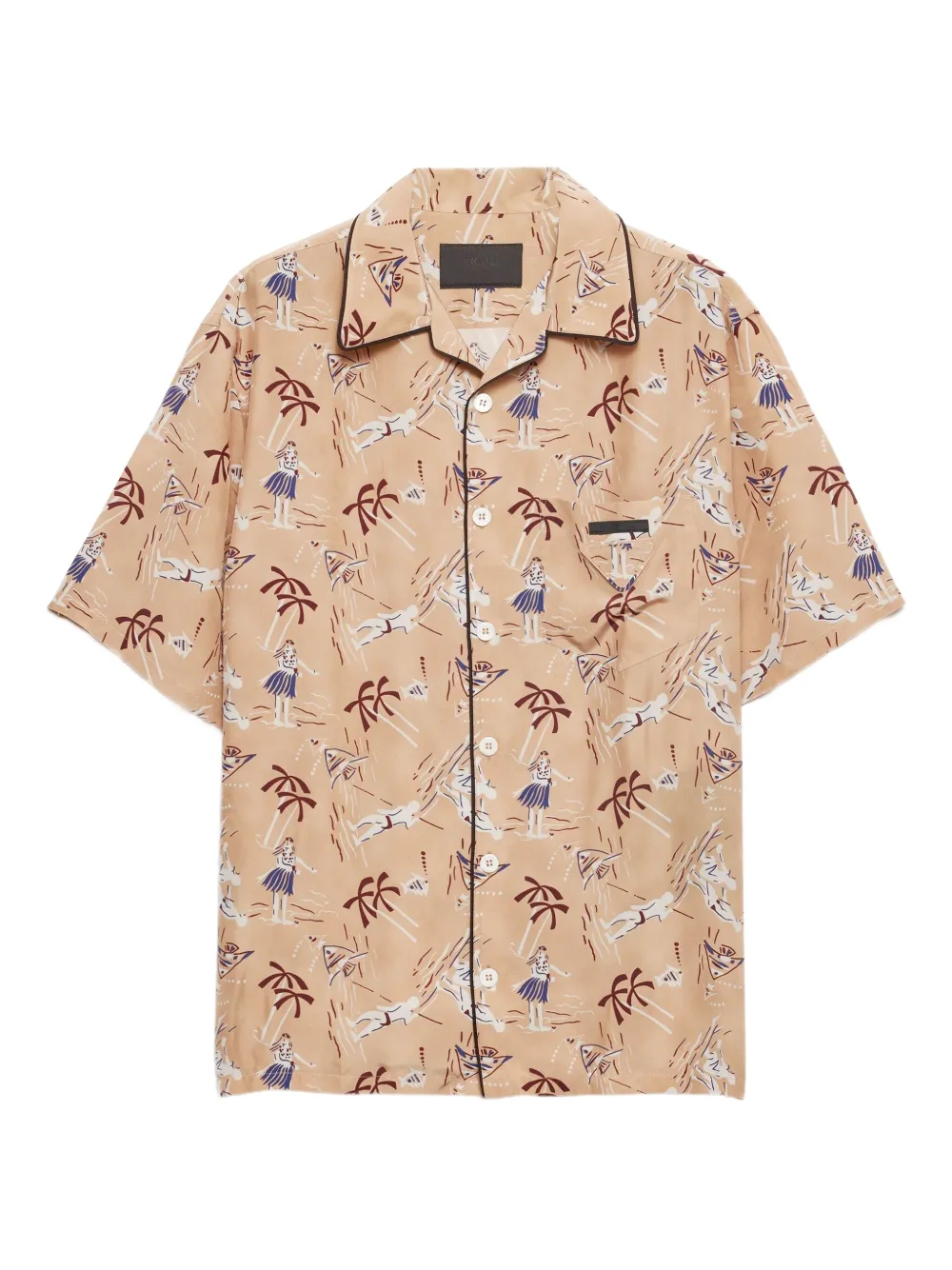Prada Overhemd met print Beige