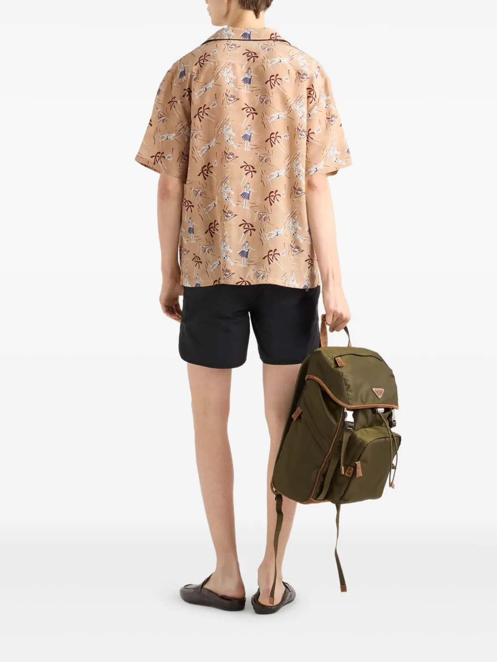 Prada Overhemd met print Beige