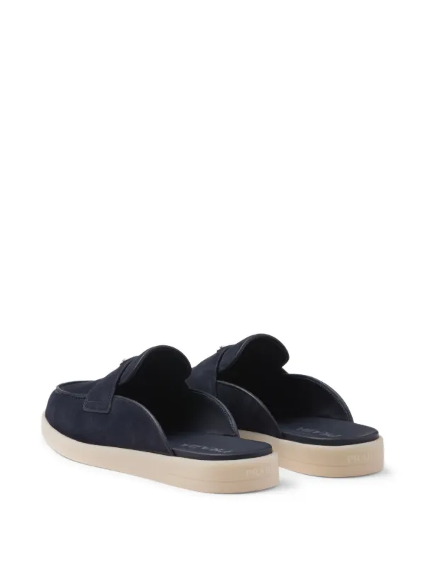Prada Suede Mules | Blue | FARFETCH IN