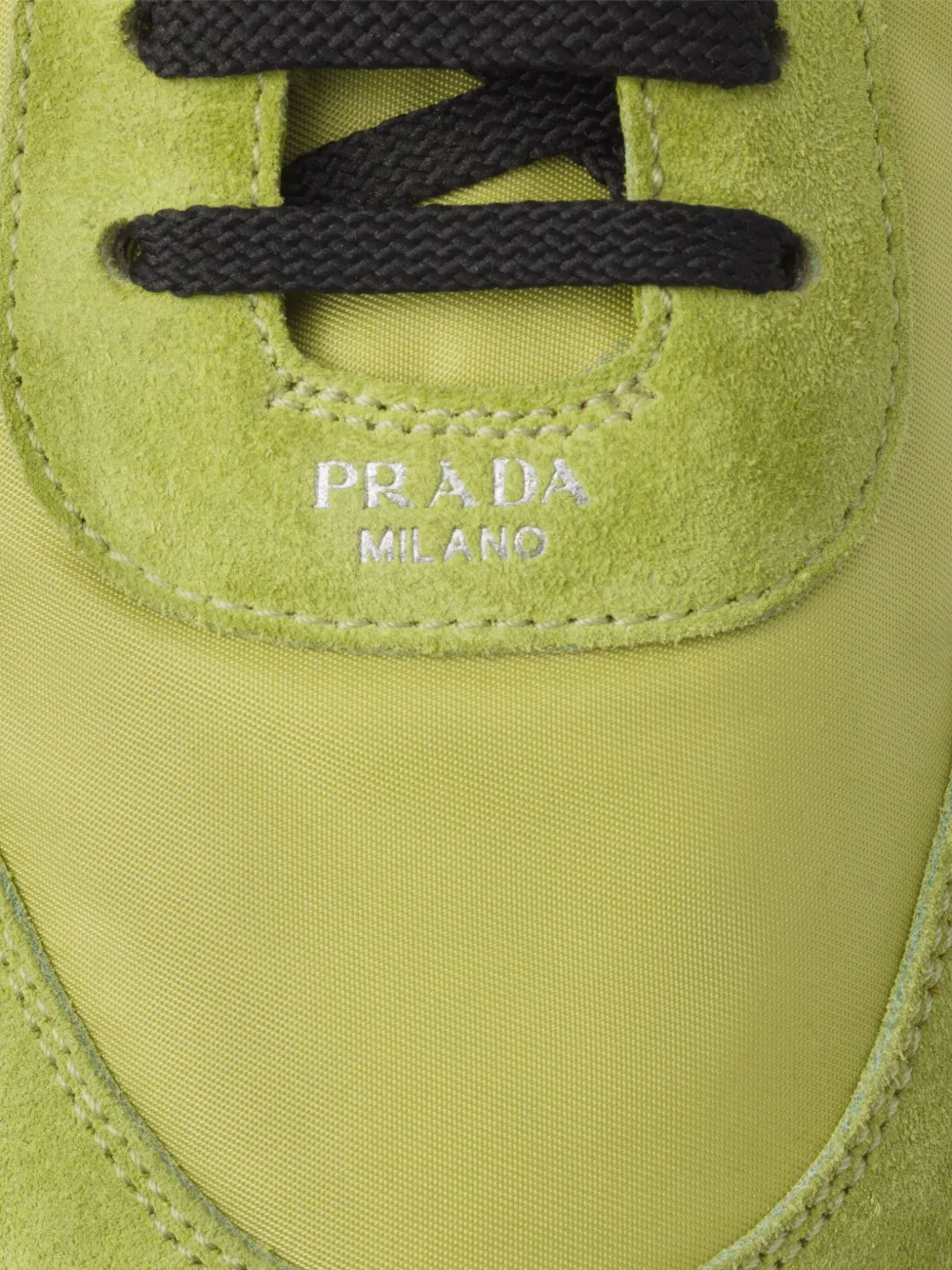 Prada Collapse Re-nylon And Suede Elasticized Sneakers In Green