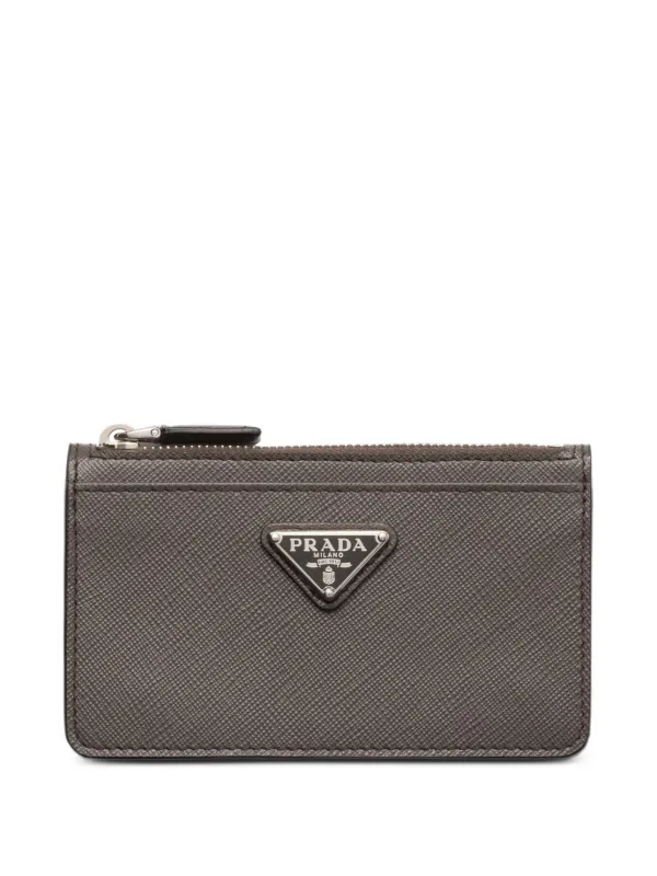 Prada サフィアーノレザーカードケース | グレー | FARFETCH JP