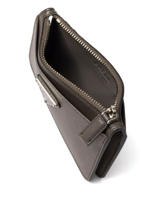 Prada サフィアーノレザーカードケース | グレー | FARFETCH JP
