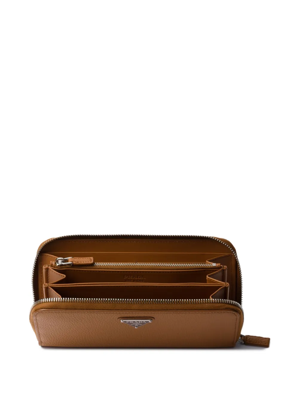 Prada Leren portemonnee Bruin