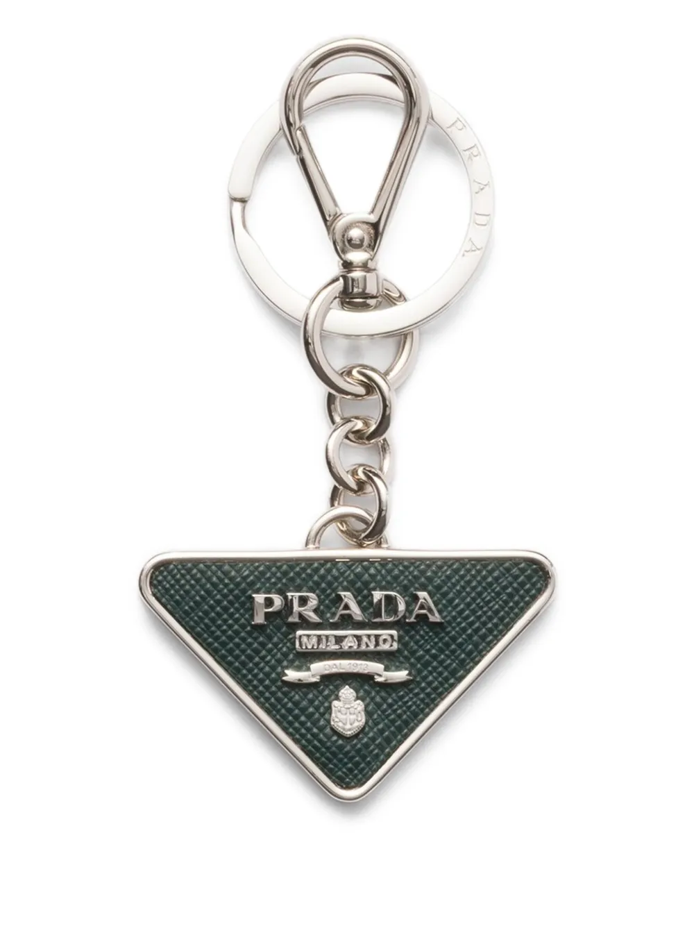 Prada Saffiano leren sleutelhanger Groen