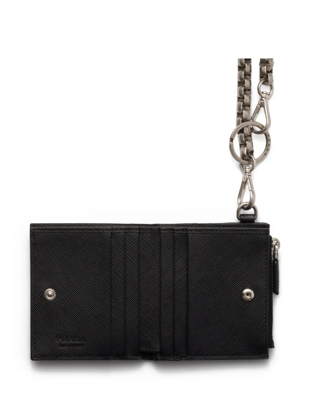Prada Portemonnee met ketting Zwart