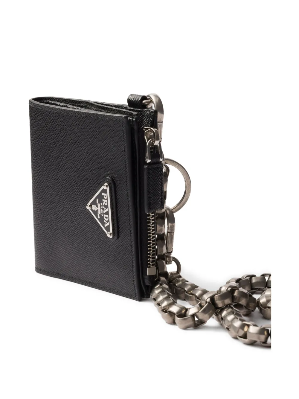 Prada Portemonnee met ketting Zwart