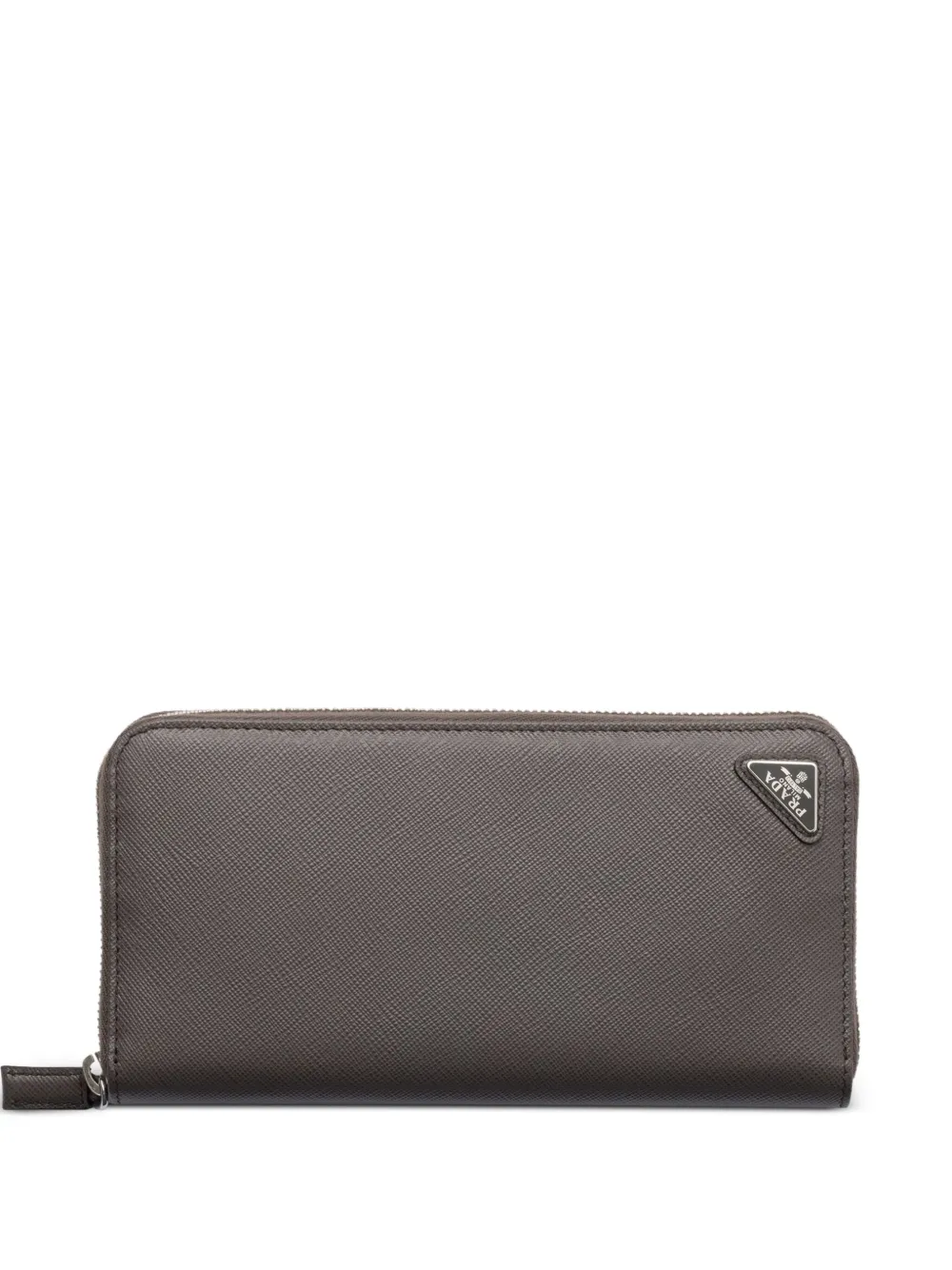 Prada Portemonnee met rits en textuur Grijs
